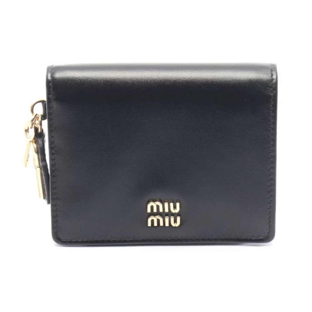 Miu Miu MATELASSE Bi fold Wallet Leather Black